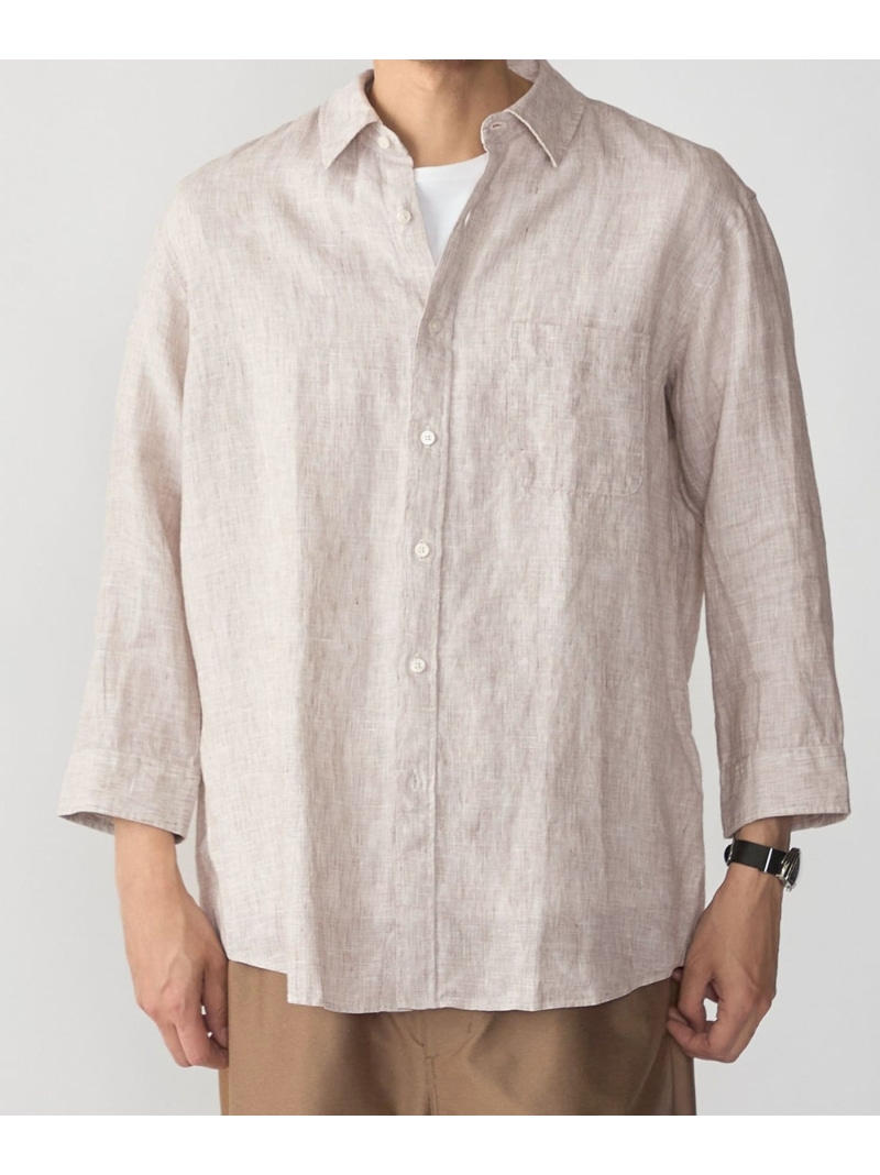 SHIPS MEN SHIPS: RAYMOND レギュラーカラー 7スリーブ シャツ シップス トップス シャツ・ブラウス ベージュ【先行予約】*【送料無料】