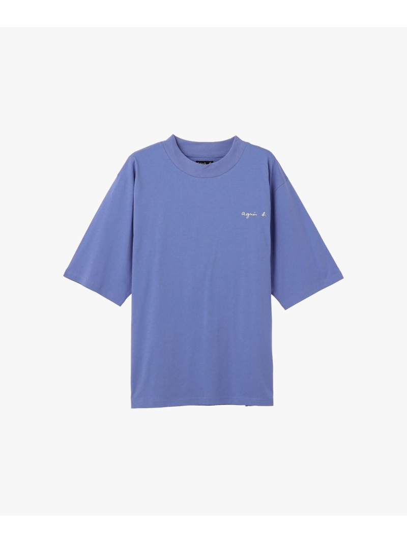 agnes b. HOMME メンズ アイコニック プリント コットン 半袖 Tシャツ \"Point dIronie\" アニエスベー トップス カットソー・Tシャツ ブルー【送料無料】
