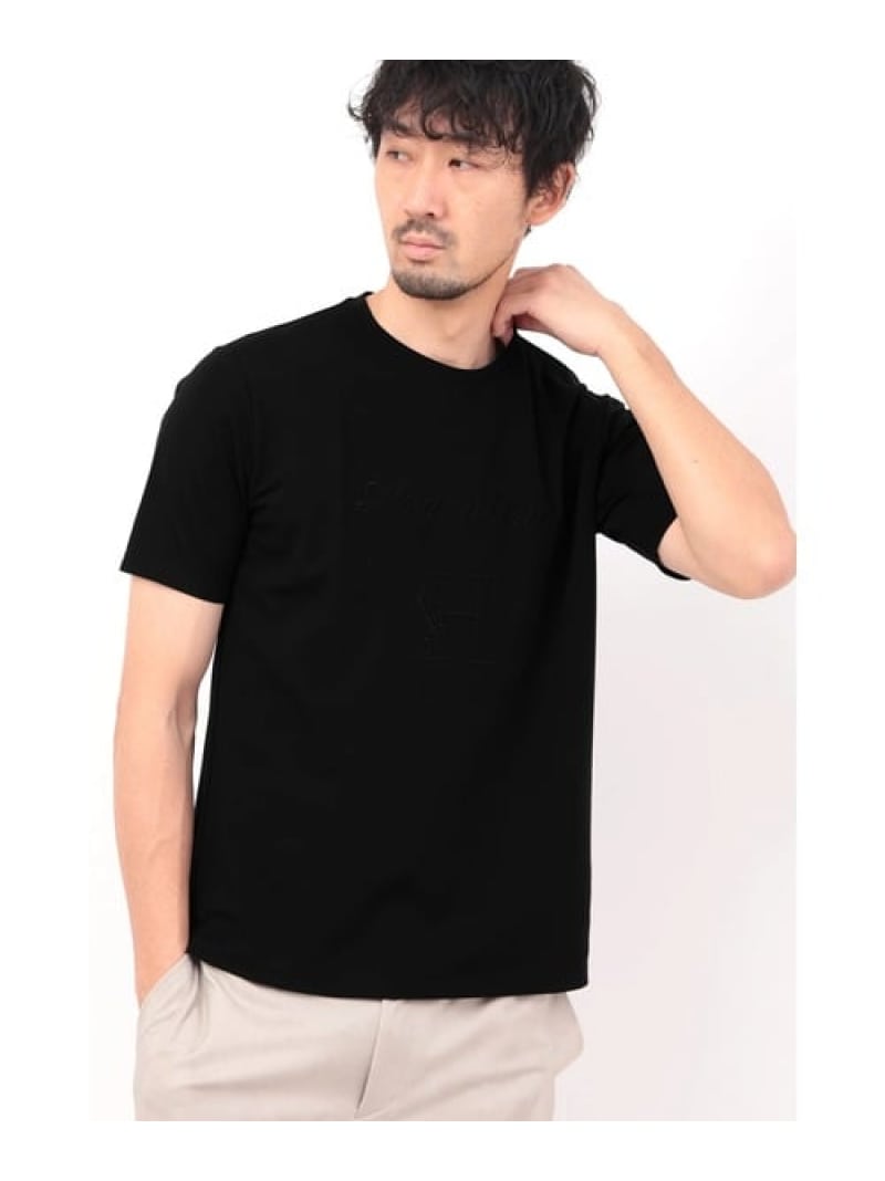 HIGH STREET HIGH STREET∴Hロゴエンブロイダリークルーネック半袖プルオーバー トルネードマート トップス カットソー・プルオーバー 白いこと 黒いこと【貨物輸送無料】