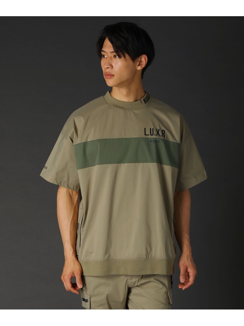 LUXE/R 撥水加工コットンナイロンストレッチ布帛半袖ハイネックプルオーバー カジュアル トップス その他のトップス グレー ホワイト ベージュ ブラック【送料無料】