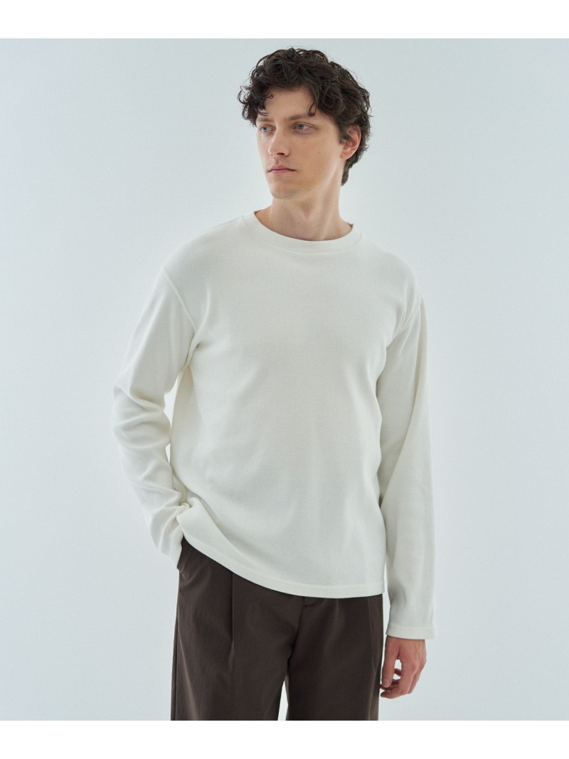 ESTNATION ESTNATION / コットンフライス クルーネックカットソー エストネーション トップス カットソー・Tシャツ ブラック ホワイト【送料無料】