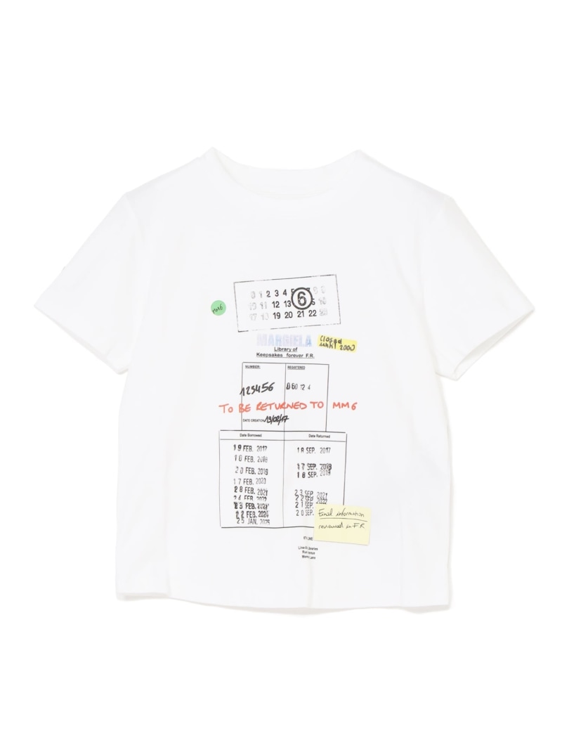 MM6 Maison Margiela スタンプ プリントTシャツ エムエムシックス トップス カットソー・Tシャツ ホワイト【送料無料】