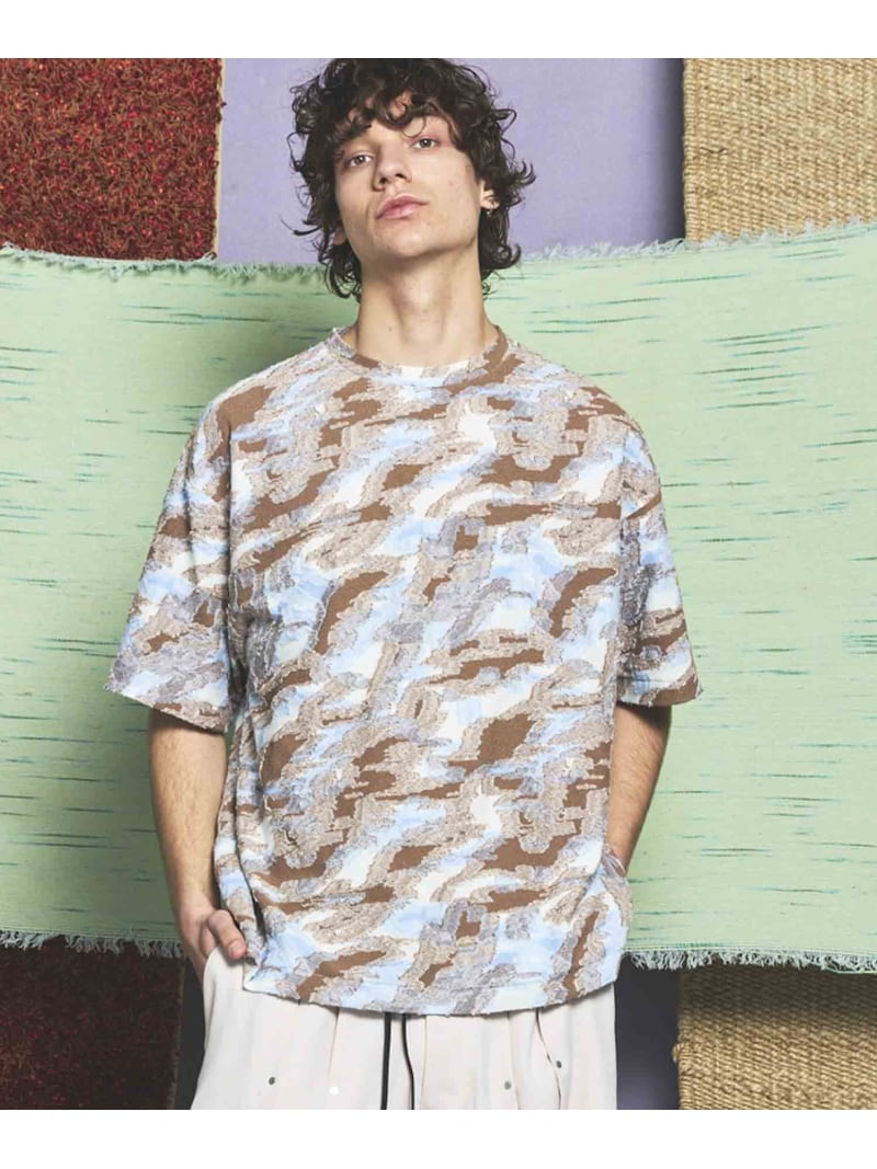 MAISON SPECIAL Camouflage Back Cut Jacquard Prime-Over Crew Neck T-shirt メゾンスペシャル トップス ニット【送料無料】