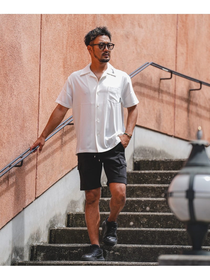 WHIM ROTH W/R O.P Collar S/SH アダムスジャグラー トップス シャツ・ブラウス ブラック ホワイト【送料無料】