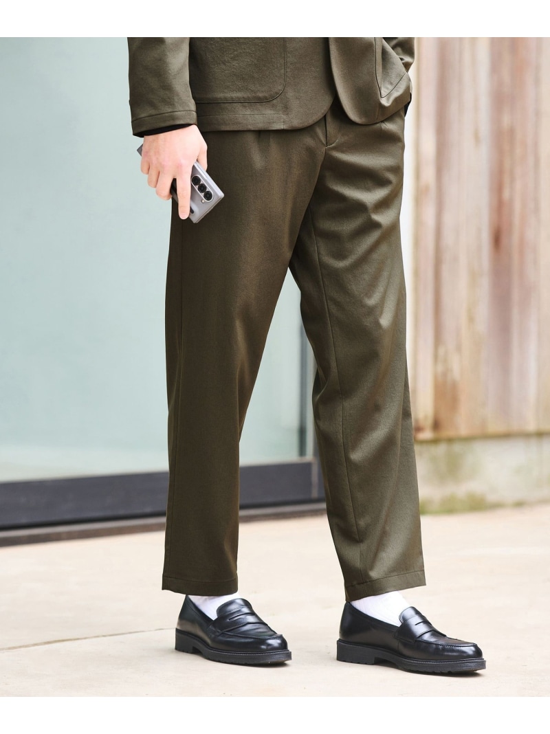 UNITED ARROWS green label relaxing DICROS ポリエステル ツイル 1プリーツ W2 ユーティリティパンツ -ストレッチ・撥水- ユナイテッドアローズ グリーンレーベルリラクシング パンツ その他のパンツ ネイビー グリーン グレー【送料無料】
