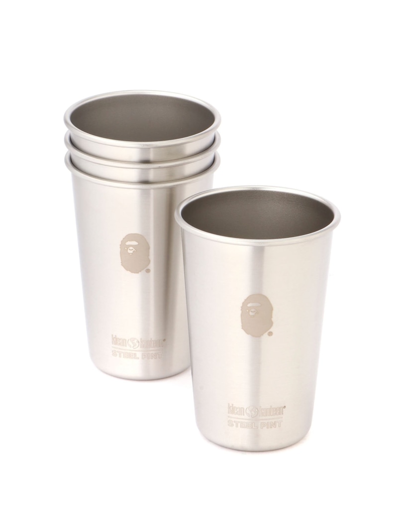 A BATHING APE KLEAN KANTEEN PINT CUP 16OZ SET ア ベイシング エイプ 食器・膳立て手道具・勝手もと装置 グラス・マグカップ・タンブラー しろがね色【貨物輸送無料】