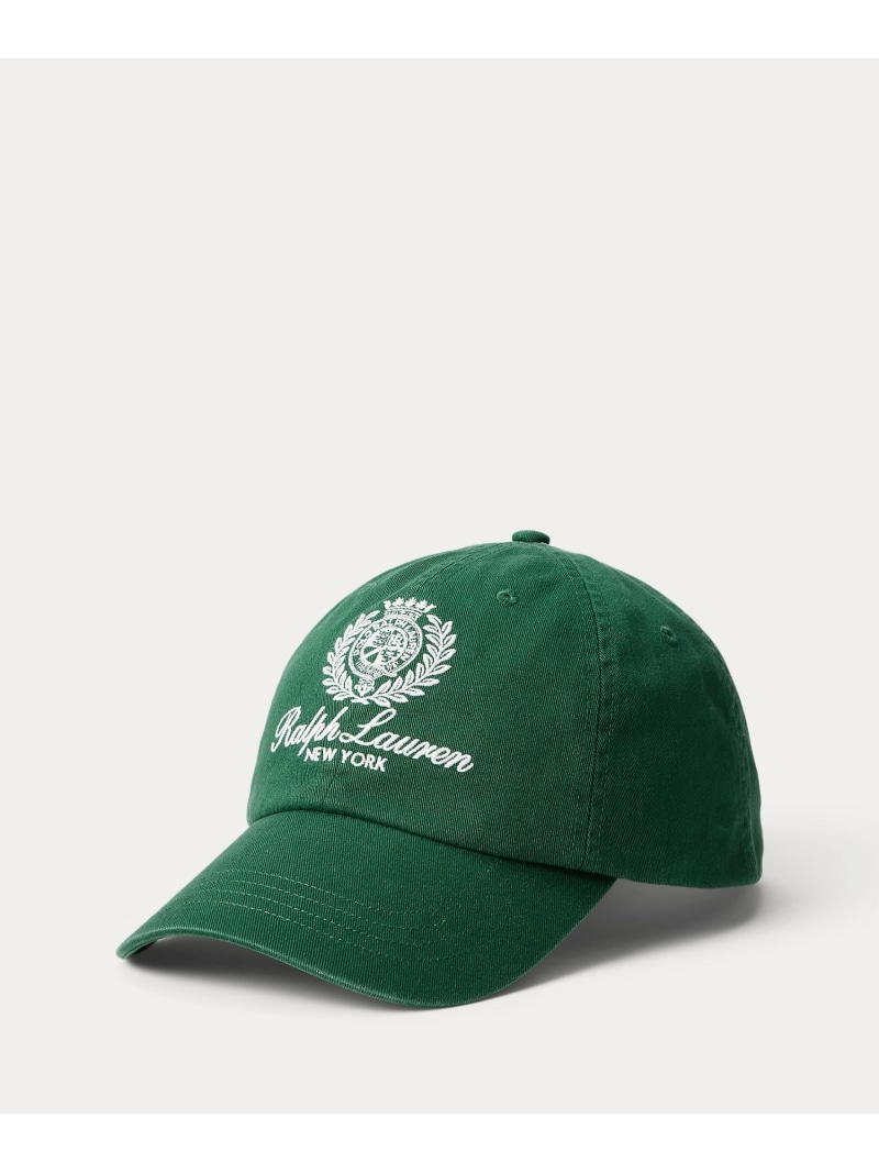 POLO RALPH LAUREN クレストエンブロイダリー ツイル ボール キャップ ラルフローレン 帽子 キャップ グリーン【送料無料】