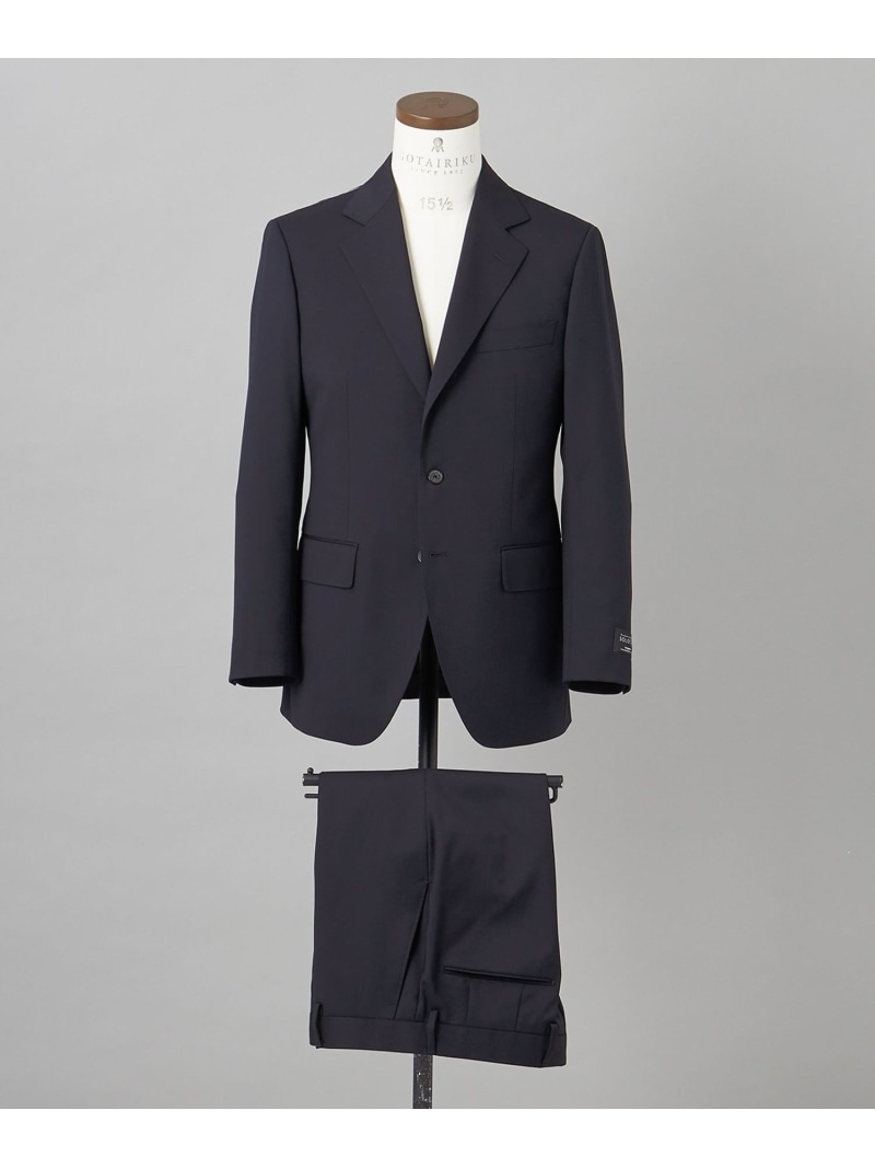 【SALE／20%OFF】GOTAIRIKU オールシーズン対応【御幸毛織】WOOL×SOLOTEX ストレッチスーツ(ネイビー無地) ゴタイリク スーツ・フォーマル セットアップスーツ ネイビー【RBA_E】【送料無料】