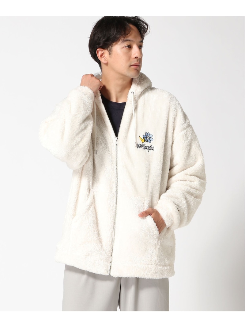 What it isNt What it isNt/(M)ボアZIPパーカー ジーンズメイト トップス パーカー・フーディー ブラック グレー ホワイト【送料無料】