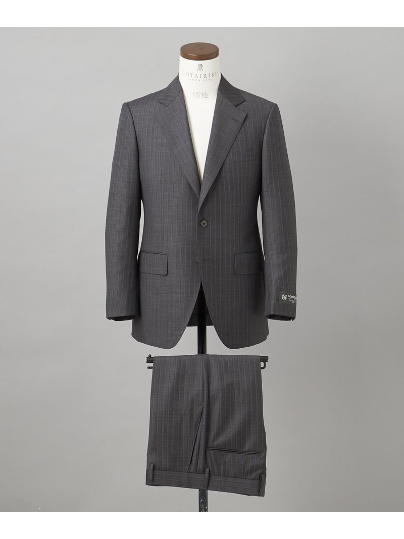 【SALE／20%OFF】GOTAIRIKU 【DORMEUIL】AMADEUS365 背広(薄墨色縞模様) ゴタイリク 背広・フォーマル セットアップ背広 薄墨色【RBA_E】【貨物輸送無料】