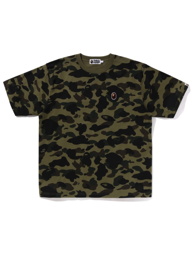 A BATHING APE 1ST CAMO ONE POINT TEE ア ベイシング エイプ トップス カットソー・プルオーバー 緑であること 黄色【貨物輸送無料】