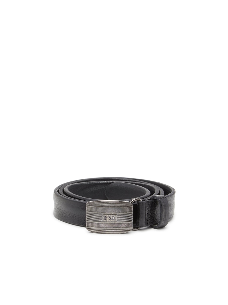 DIESEL メンズ レザーベルト DIESEL LOGO B-BISCOTTO STRIPED ディーゼル ファッション雑貨 ベルト ブラック【送料無料】