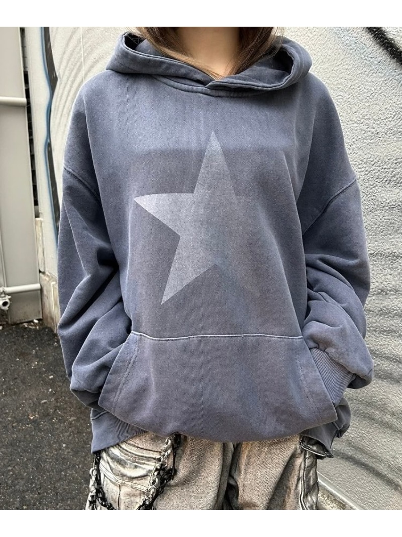 XU 【XU】fade star hoodie ネバーマインドザエックスユー／チカシツプラス トップス パーカー・フーディー ブルー【送料無料】｜ Fashion Men
