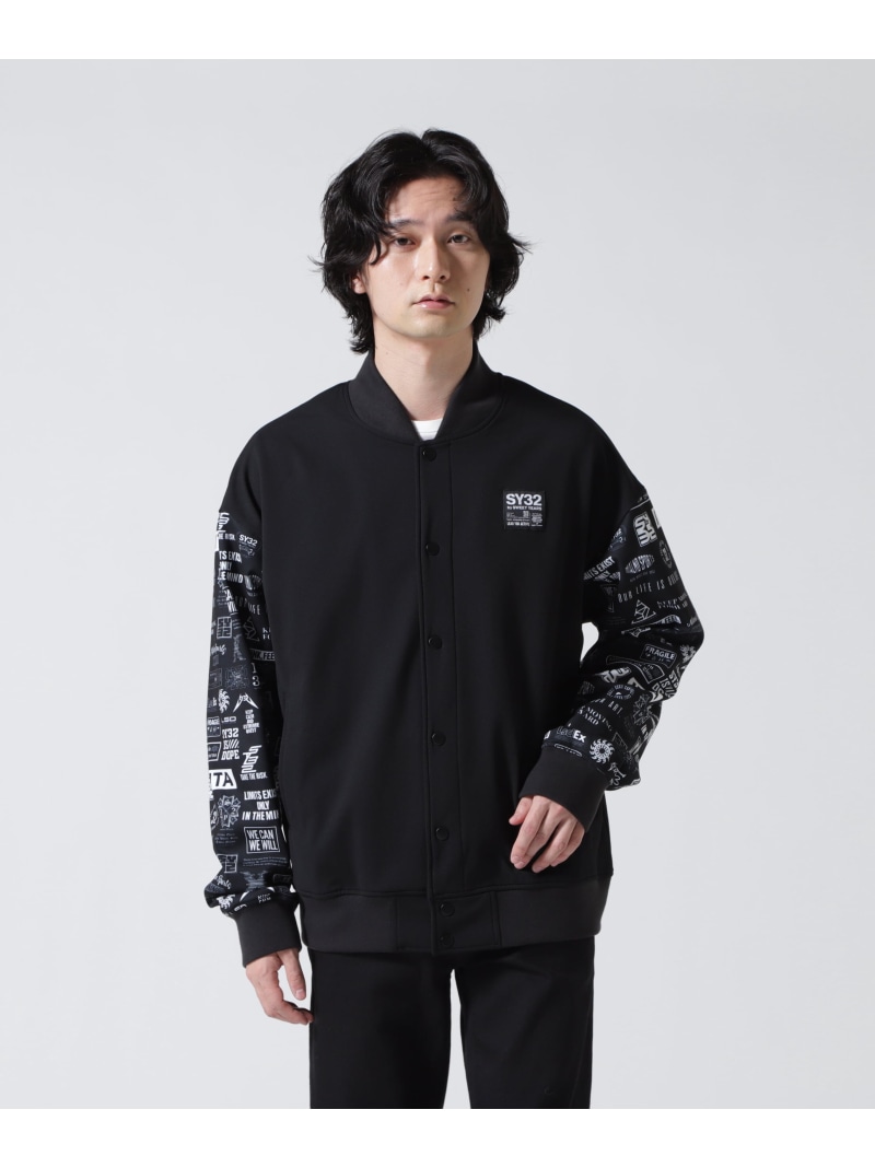 ROYAL FLASH SY32 by SWEET YEARS/エスワイサーティトゥ バイ スィートイヤーズ/MULTI LOGO MA-1 JK ロイヤルフラッシュ ジャケット・アウター ブルゾン・ジャンパー ブラック【送料無料】| Fashion Men