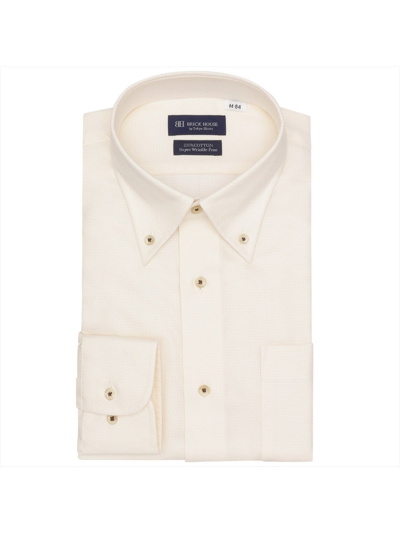 BRICK HOUSE by Tokyo Shirts 【超形態安定】 ボタンダウン 長袖 形態安定 綿100% ワイシャツ BM01K107AA16B4V-60 トーキョーシャツ スーツ・フォーマル Yシャツ・カッターシャツ イエロー【送料無料】