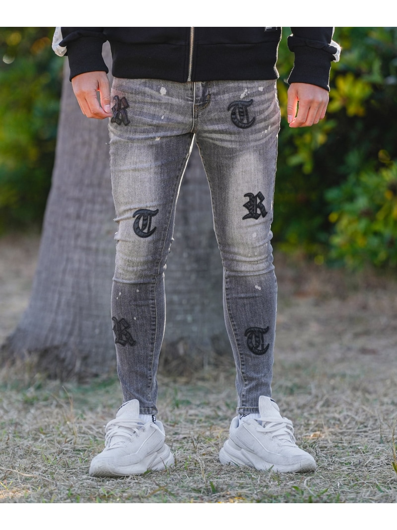 Retro Engine O.E Patch Denim L/PT アダムスジャグラー ズボン下 デニム・ジーンズズボン下 黒いこと 青色【貨物輸送無料】
