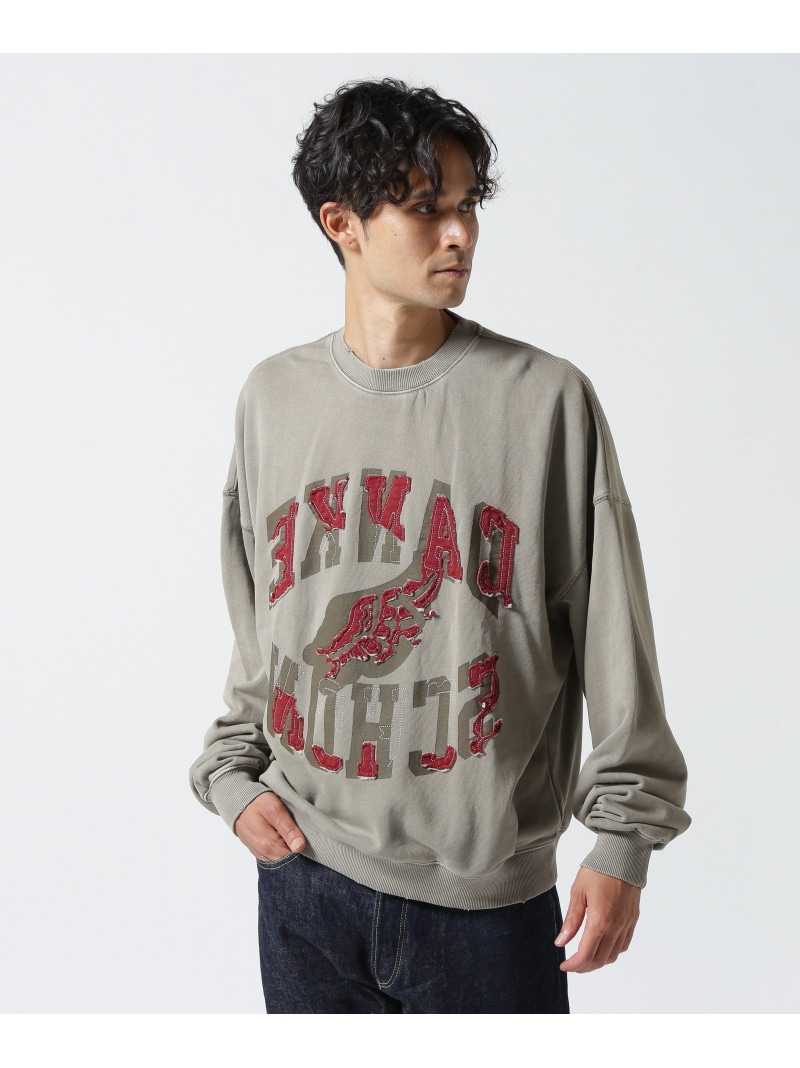 【SALE／50%OFF】LHP DankeSchon/ダンケシェーン/PIGMENT SWEAT CREWNECK LOGO エルエイチピー トップス パーカー・フーディー グレー ベージュ【RBA_E】【送料無料】
