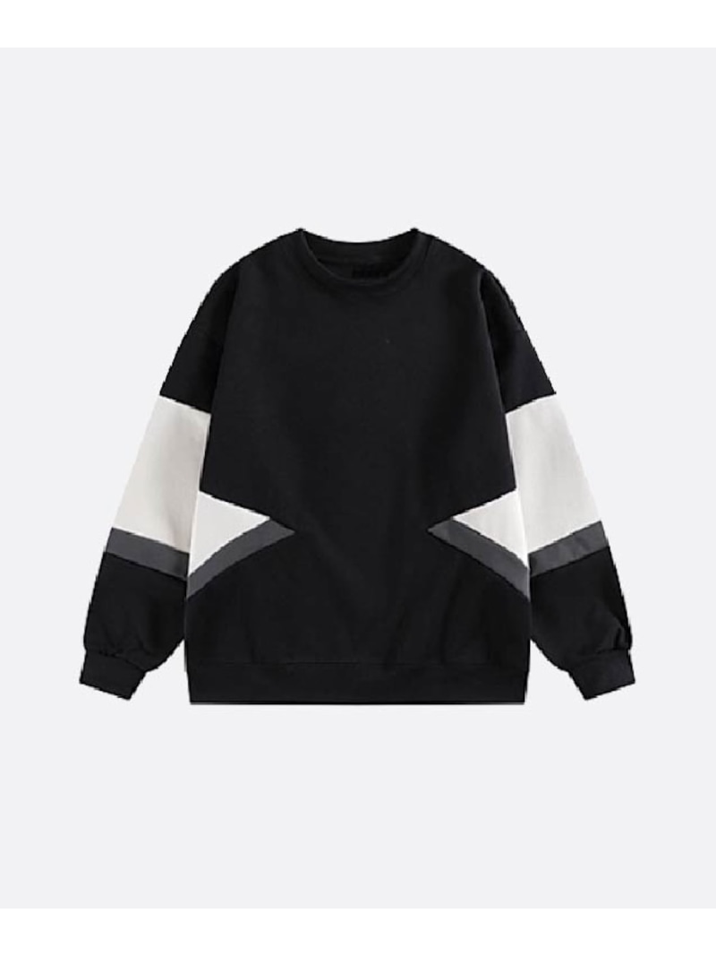 U:UME Pattern Docking Sweat ユーム トップス ニット ブラック カーキグリーン【先行予約】*【送料無料】