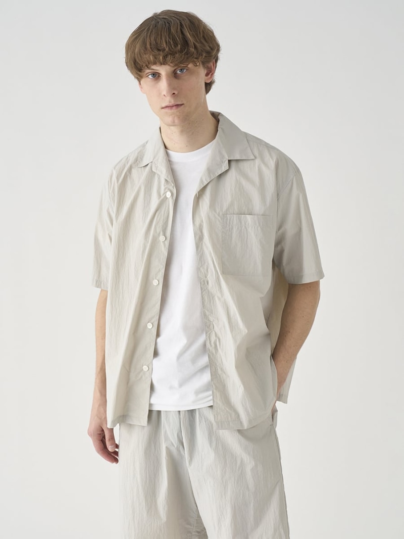 JOHN SMEDLEY リサイクルナイロンワンピースカラー半袖プルオーバー ｜FB273 ジョンスメドレー トップス プルオーバー・トップ 薄墨色【貨物輸送無料】