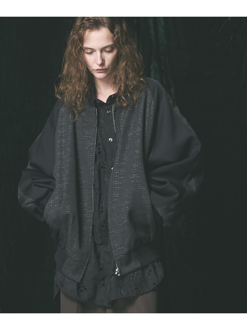 【SALE/50%OFF】MAISON SPECIAL 【Italian Dead Stock Fabric】Prime-Over Souvenir Jacket メゾンスペシャル ジャケット・アウター スタジャン・スカジャン グレー パープル グリーン【RBA_E】【送料無料】| Fashion Men
