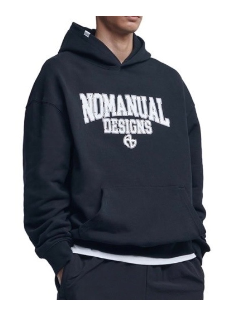 NOMANUAL 【NOMANUAL】A.L HOODIE ネバーマインドザエックスユー／チカシツプラス トップス パーカー・フーディー ブラック【送料無料】
