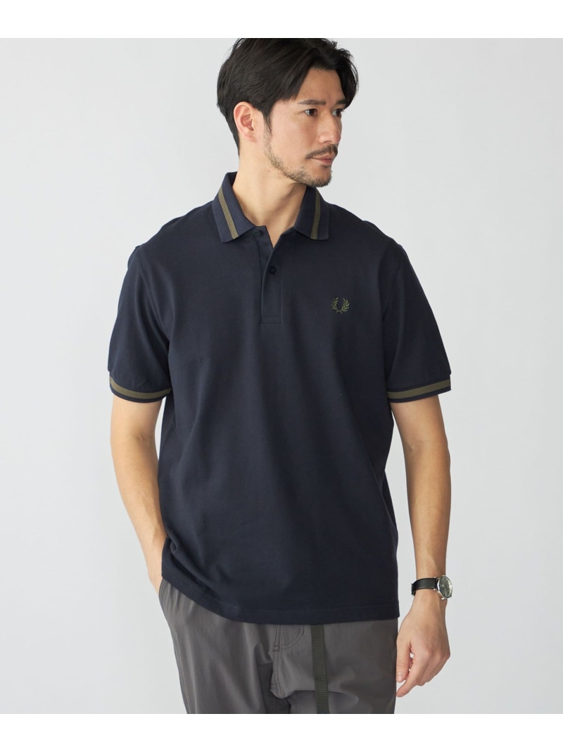 SHIPS MEN 【SHIPS別注】FRED PERRY: イギリス製 M2 シングルライン ポロシャツ 25SS シップス トップス ポロシャツ ネイビー ブラック【送料無料】
