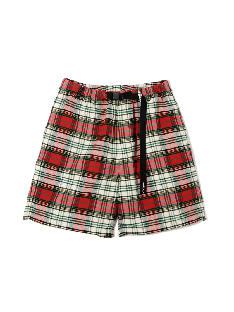 MANASTASH MANASTASH/マナスタッシュ/WASHED PLAID SHORT マナスタッシュ パンツ その他のパンツ パープル レッド【送料無料】