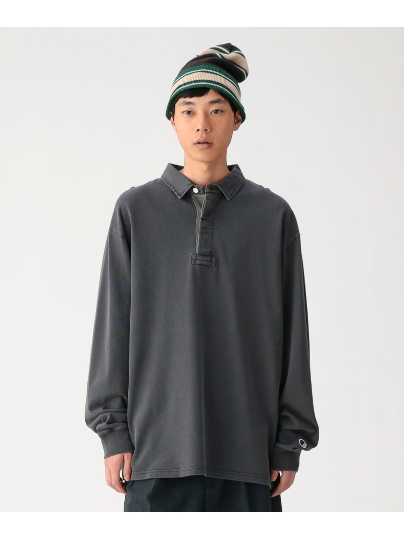 BEAMS 【別注】Champion / Rugger Shirt ビームス メン トップス ポロシャツ グリーン ブラック【送料無料】