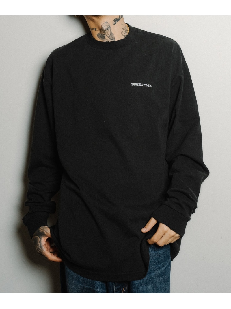【SALE／35%OFF】Subciety Damage logo tee サブサエティ トップス カットソー・Tシャツ ホワイト ブラック【RBA_E】【送料無料】