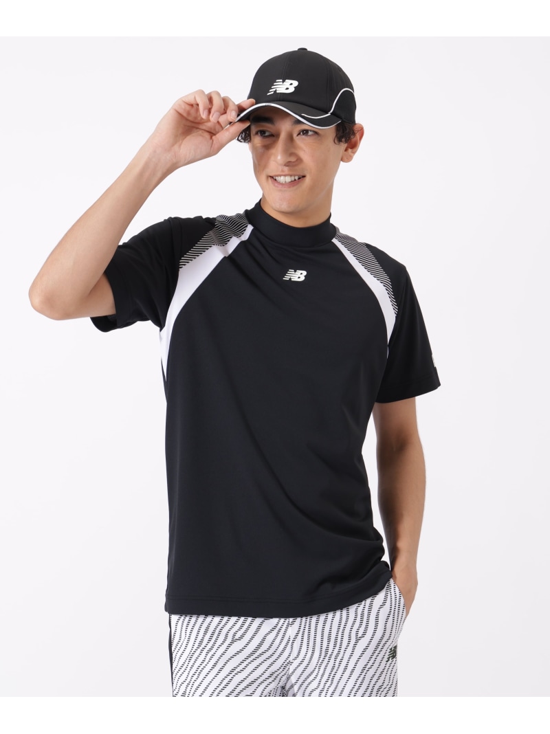 New Balance Golf UV 防透 ストレッチ 半袖 モックネック プルオーバー (MENS) ニューバランスゴルフ トップス その他のトップス ブラック ホワイト グレー【送料無料】