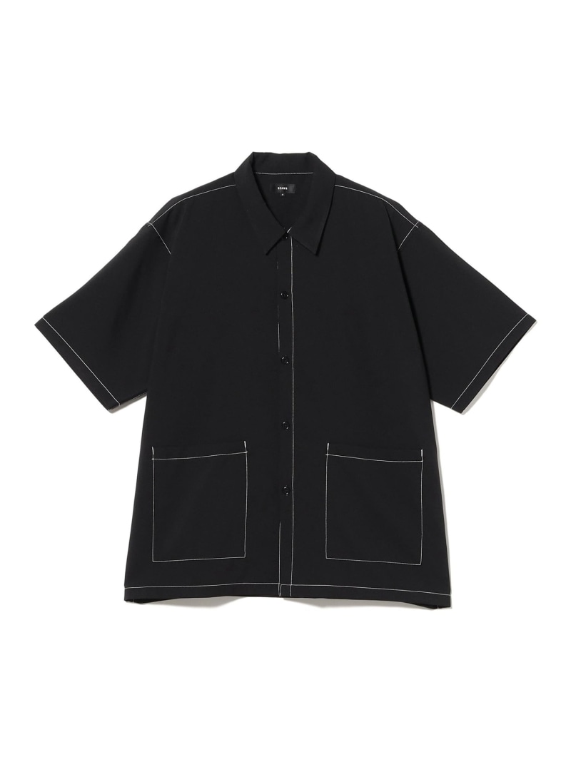 BEAMS ダブル 衣嚢 編み目 プルオーバー 【広広とした填まる】 ビームス メン トップス プルオーバー・トップ 黒いこと 赤銅色 青色【貨物輸送無料】
