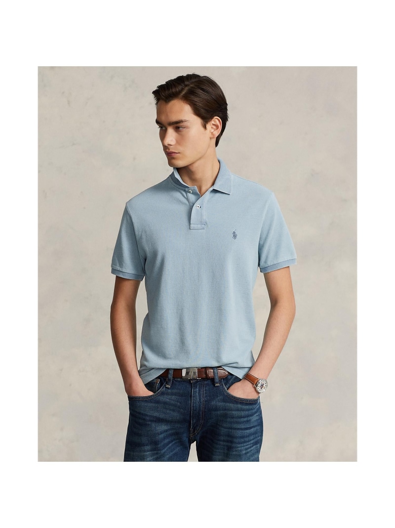 POLO RALPH LAUREN カスタム スリム フィット メッシュ ポロシャツ ラルフローレン トップス シャツ・ブラウス ブルー【送料無料】｜ Fashion Men