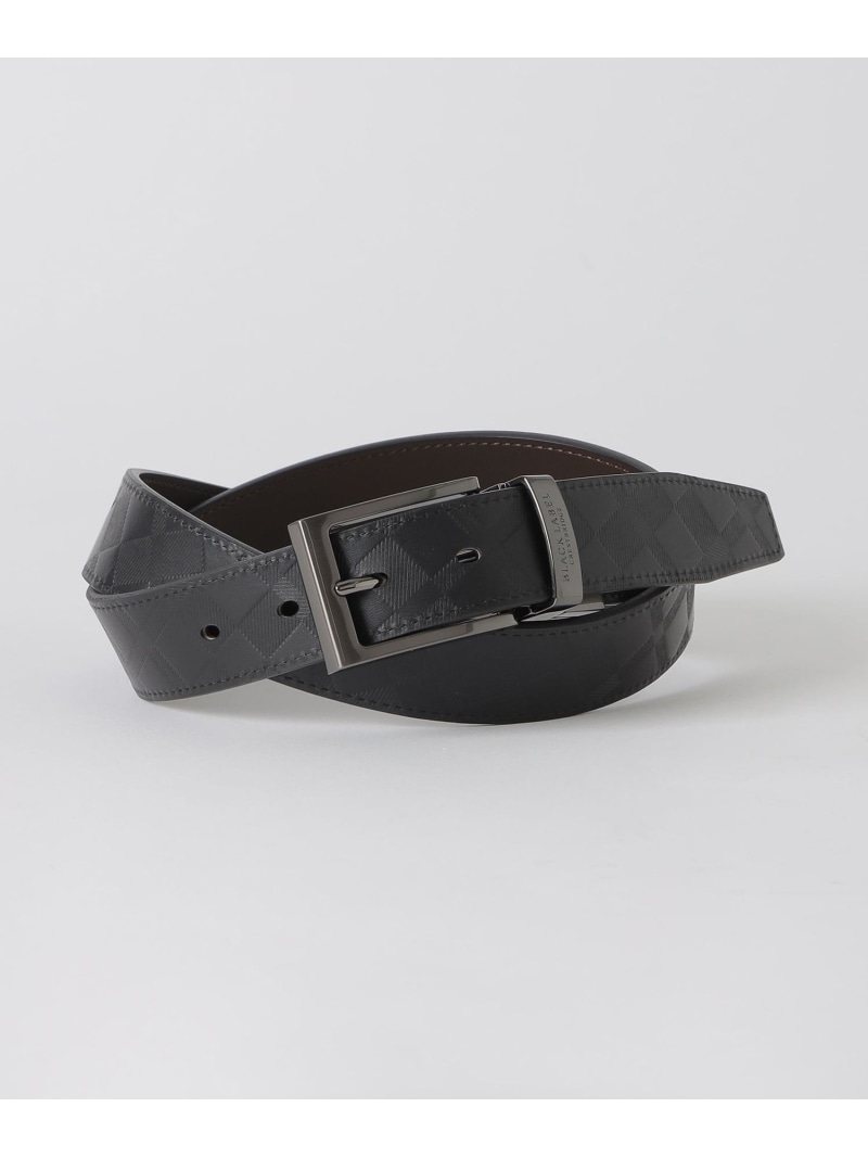 BLACK LABEL CRESTBRIDGE エンボスクレストブリッジチェックリバーシブルベルト ブルーレーベル / ブラックレーベル・クレストブリッジ ファッション雑貨 ベルト ブラウン ブラック【送料無料】