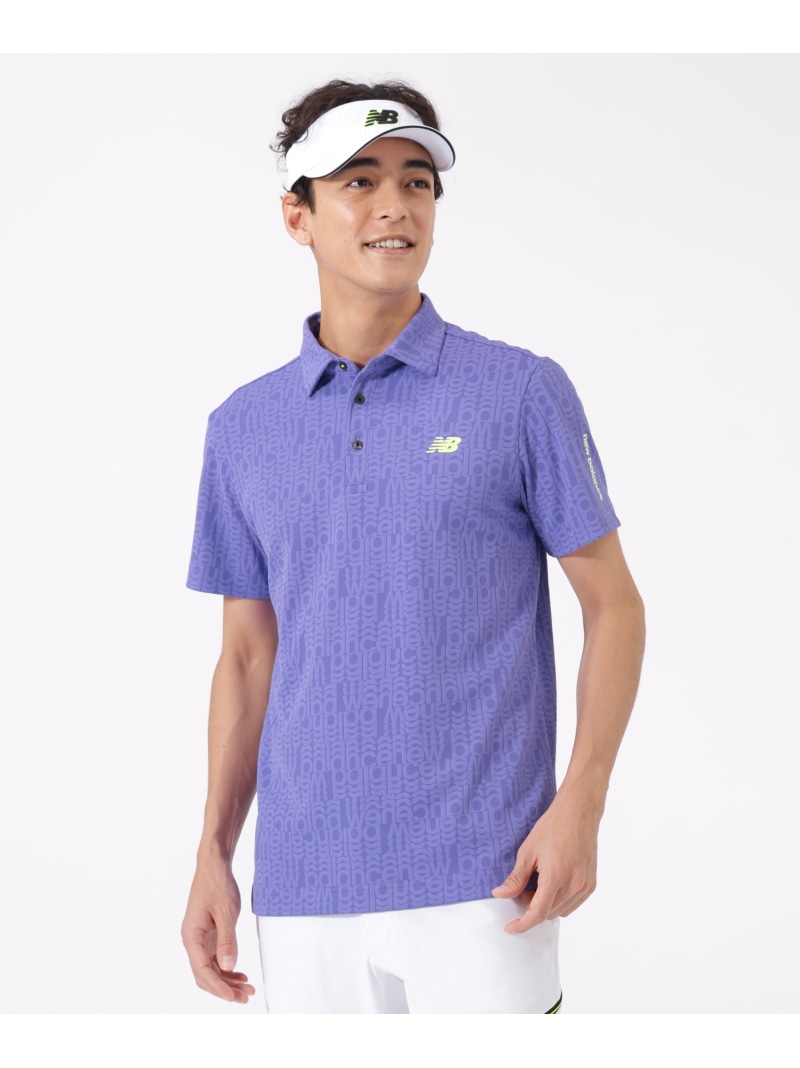 New Balance Golf リフレクト・オーバーラップロゴ 半袖 色合いプルオーバー (MENS) ニュー平衡にするゴルフ トップス プルオーバー・トップ 白いこと 黒いこと パープル【貨物輸送無料】