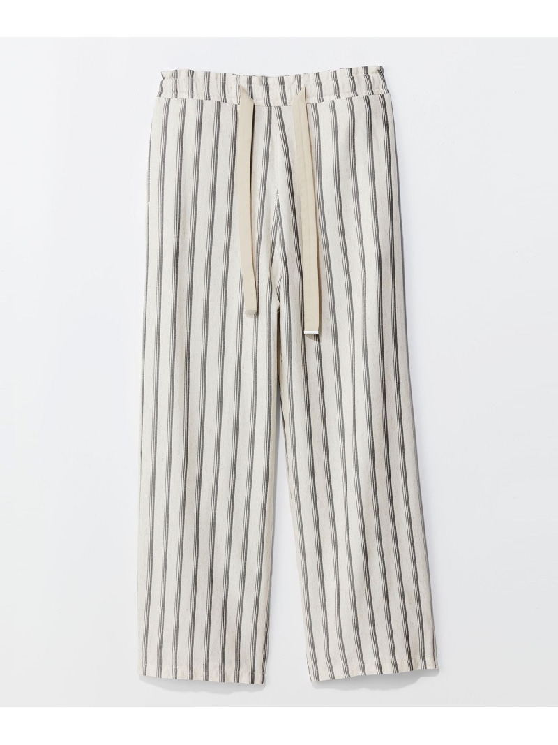 【SALE/40%OFF】BAYFLOW 【AMERICAN RAG CIE】ストライプイージーパンツ(MEN) ベイフロー パンツ その他のパンツ ブラック ベージュ【RBA_E】【送料無料】