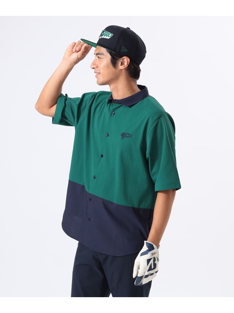 【SALE／30%OFF】BEAMS GOLF ORANGE LABEL ORANGE LABEL / 広々とした うつり変わり ポロ襟プルオーバー【DRY・UV】 ビームス ゴルフ トップス スポーツシャツ 米国海軍 緑であること 白いこと【RBA_E】【貨物輸送無料】