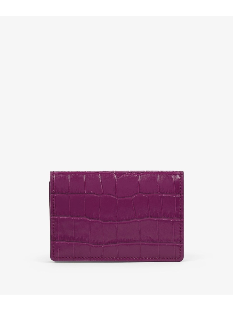 SMYTHSON LB Mara Folded Card Case with Snap Closure スマイソン 財布・ポーチ・ケース 名刺入れ・カードケース パープル【送料無料】