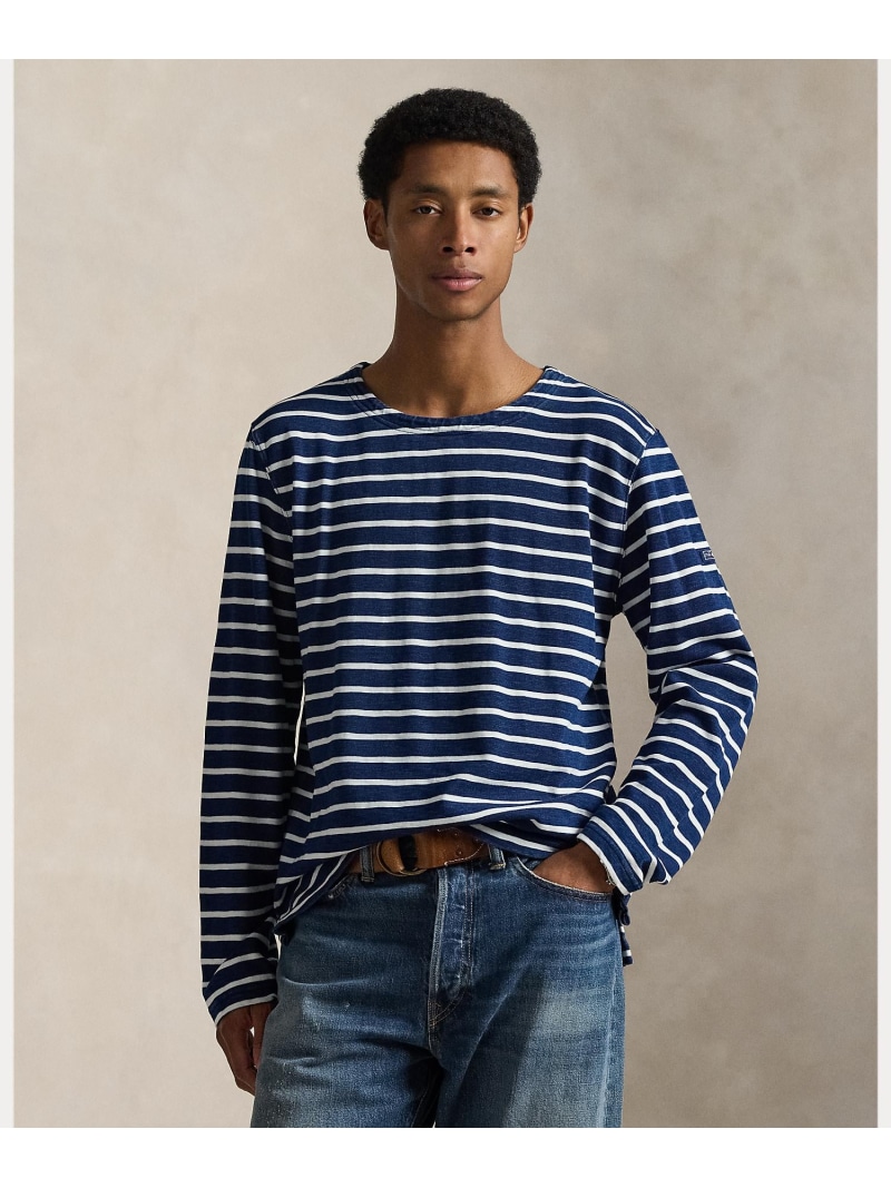 POLO RALPH LAUREN クラシック フィット ストライプド ジャージー Tシャツ ラルフローレン トップス カットソー・Tシャツ ブルー【送料無料】| Fashion Men