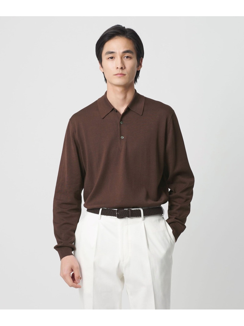 UNITED ARROWS 綿織物 ご機嫌ゲージ  編み物スポーツシャツ ユナイテッドアローズ トップス 編み物 米国海軍 赤銅色【貨物輸送無料】