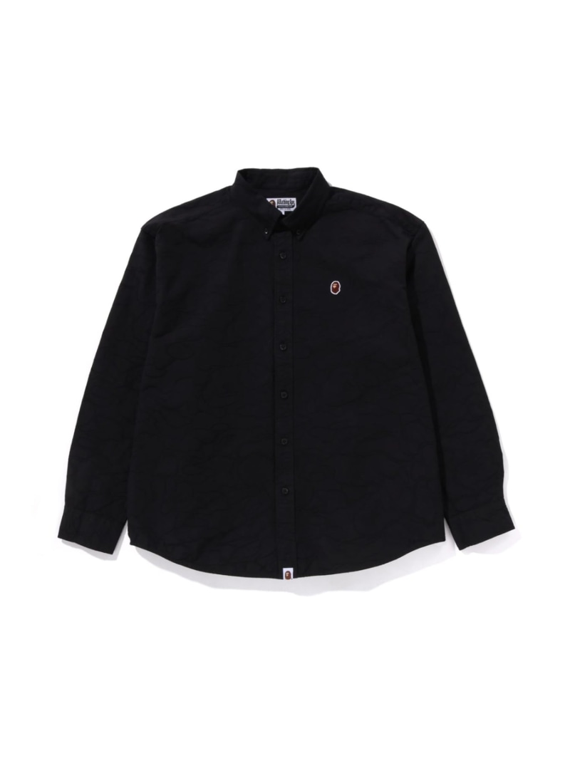 A BATHING APE LINE CAMO JACQUARD OXFORD LS SHIRT ア ベイシング エイプ トップス シャツ・ブラウス ブラック ブルー ホワイト【送料無料】| Fashion Men