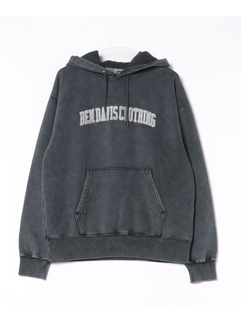 BEN DAVIS BEN DAVIS/(M)アーチ形ロゴタイプ 起毛フーディー ジーンズメイト トップス パーカー・フーディー 黒いこと【貨物輸送無料】
