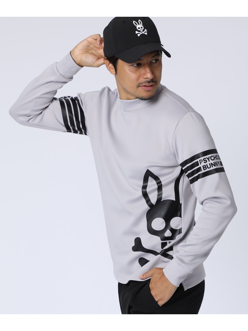 【SALE／20%OFF】Psycho Bunny [WEB限定]マークラインサイドロゴ モックネックTシャツ サイコバニー トップス カットソー・Tシャツ ブラック【RBA_E】【送料無料】｜ Fashion Men
