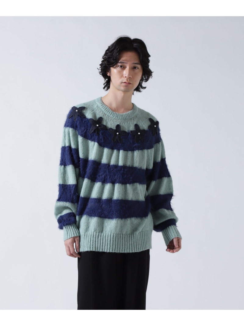ROYAL FLASH amok/アモク/STAR BORDER KNIT ロイヤルフラッシュ トップス ニット ピンク ネイビー【送料無料】