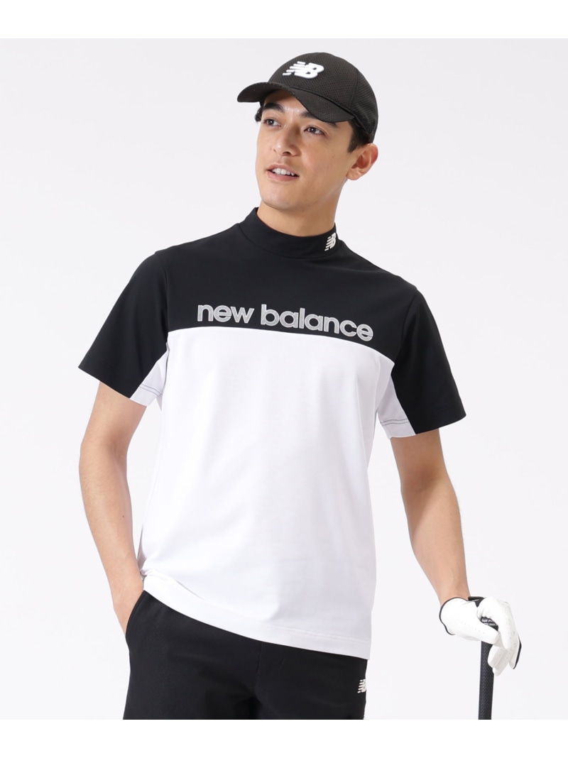 New Balance Golf 超速乾 UV 防透 半袖 モックネック ティーシャツ (MENS) ニュー平衡にするゴルフ トップス 余分の物のトップス 白いこと 黒いこと 青色【貨物輸送無料】