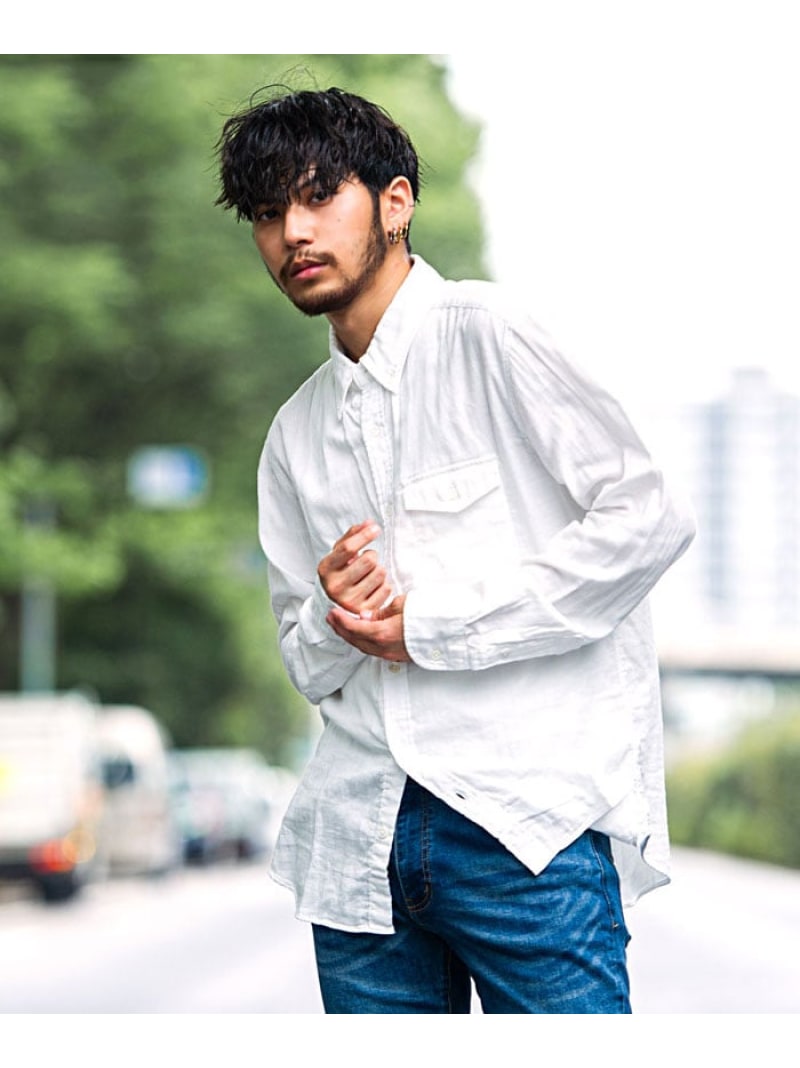 【SALE／5%OFF】SB select SB select 日本製ボタンダウンガーゼシャツ 長袖シャツ シルバーバレット トップス シャツ・ブラウス ブルー ネイビー カーキグリーン ピンク ベージュ ホワイト【RBA_E】【送料無料】