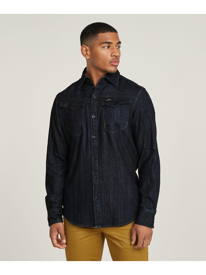 【SALE／30%OFF】G-Star RAW 【堅苦しさ販売店】ARC 3D SLIM SHIRT/立体断ち切るスリムデニムシャツ ジースターロゥ トップス プルオーバー・トップ 米国海軍【RBA_E】【貨物輸送無料】