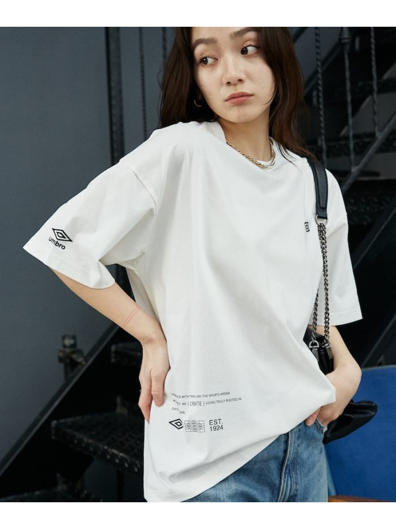 UMBRO ＜吸水速乾＞別注 プレーティング 天竺 グラフィック Tシャツ 限定展開 フリークスストア トップス カットソー・Tシャツ ブラック グレー ホワイト【送料無料】