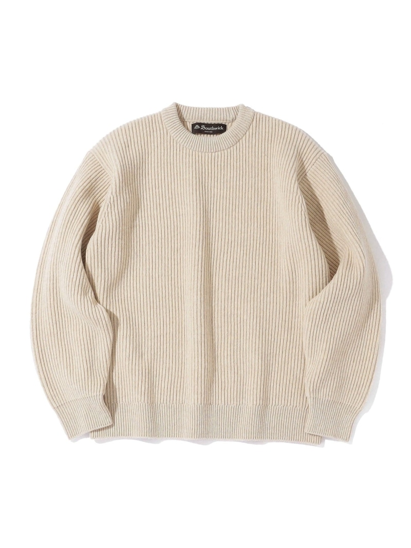 【SALE／45%OFF】SHIPS MEN Southwick: Gate Label ウール シルク クルーネック ニット シップス トップス ニット ネイビー ベージュ【RBA_E】【送料無料】｜ Fashion Men 15,670円