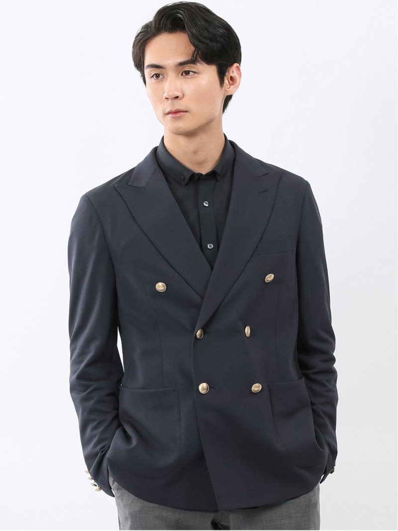 【SALE／30%OFF】m.f.editorial シワ受け答え 伸ばすこと 吸水速乾 か細い相応う ダブル スポーツジャケット タカキュー ジャケット・アウター テーラードジャケット・ブレザー 米国海軍【RBA_E】【貨物輸送無料】