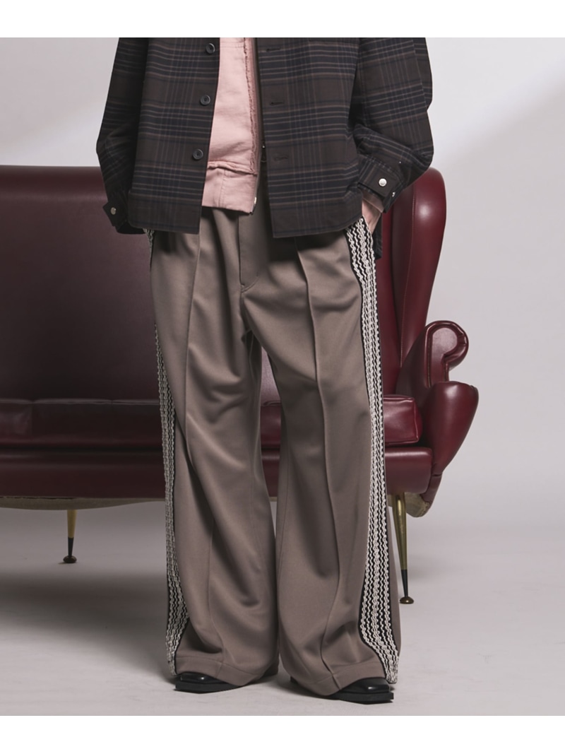 MAISON SPECIAL Bright Jersey Sideline One-tuck Prime-Wide Track Pants メゾンスペシャル パンツ ジャージ・スウェットパンツ ベージュ ピンク グレー ブラック【送料無料】| Fashion Men